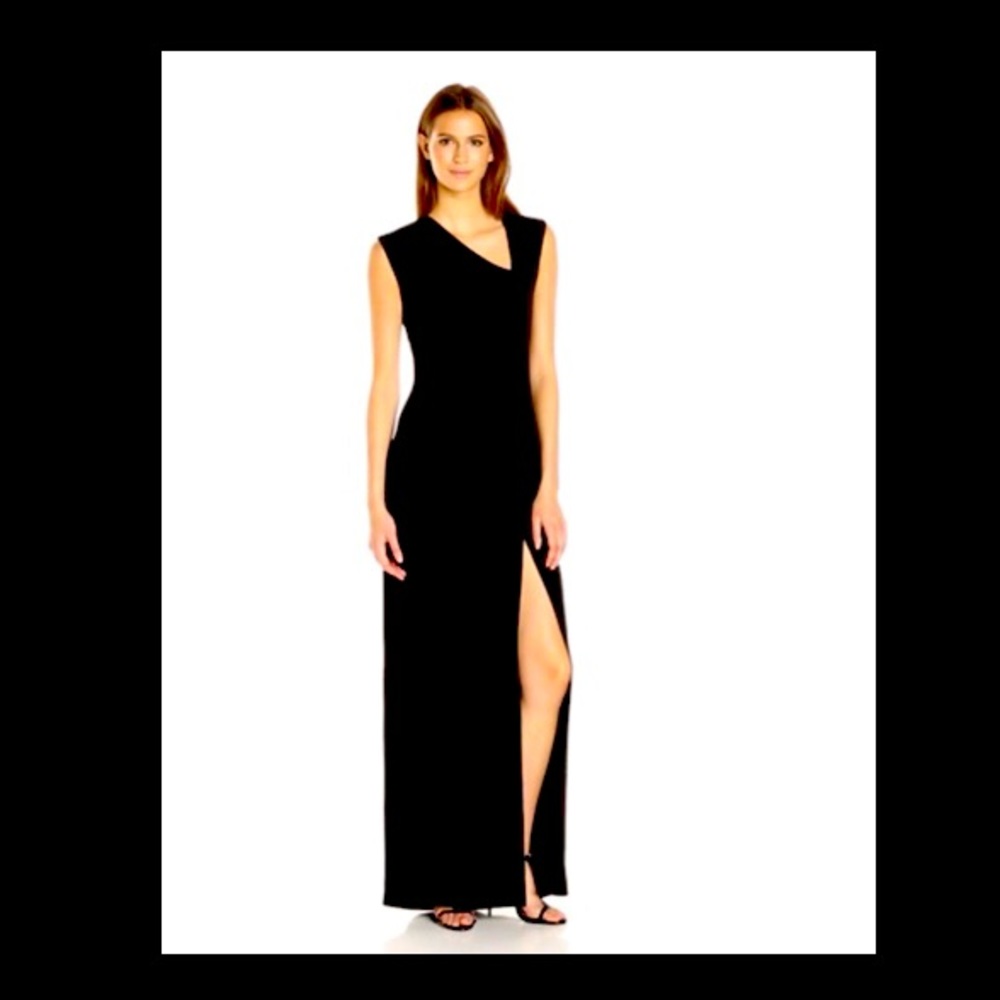 Halston Heritage Cap Sleeve Asymmetrical Dress
